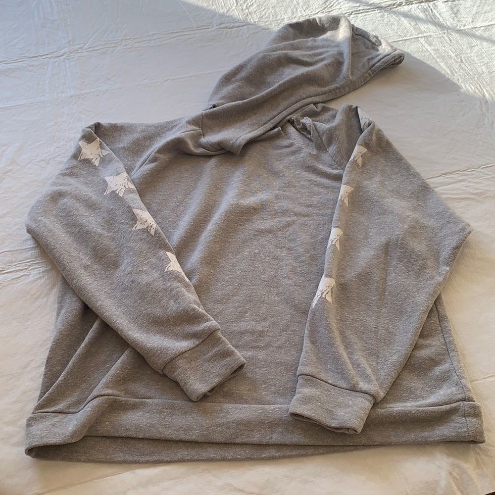 Star Sleeve Cut Out Hoodie Sweatshirt